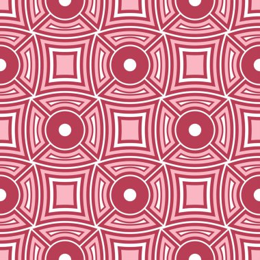 Geometrik arka plan. Kırmızı ve bej Dikişsiz desen duvar kağıtları, Tekstil ve kumaş için