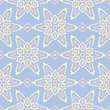 Çiçek mavi seamless modeli. Bej ve pembe öğeler için duvar kağıtları, Tekstil ve kumaş renkli arka plan