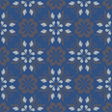 Mavi çiçek sorunsuz arka plan. Tasarım deseni duvar kağıtları, Tekstil ve kumaş çiçek öğeleri