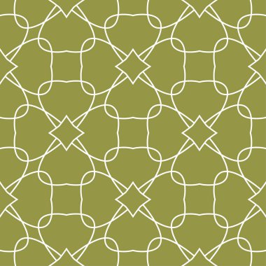 Zeytin yeşili ve beyaz geometrik süsleme. Web, Tekstil ve duvar kağıtları için seamless modeli