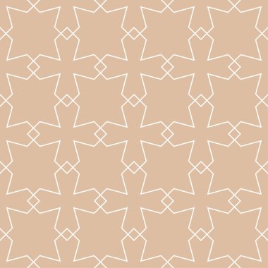 Bej renkli geometrik süsleme. Web, Tekstil ve duvar kağıtları için seamless modeli
