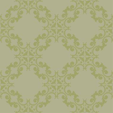 Zeytin yeşili çiçek süsleme. Tekstil ve duvar kağıtları için seamless modeli
