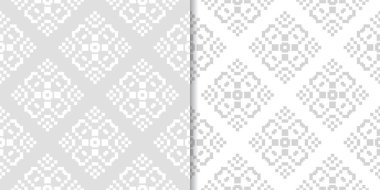 Işık gri çiçek arka planlar. Tekstil ve duvar kağıtları için dikişsiz desen seti