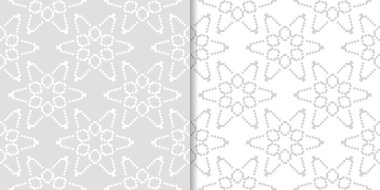 Çiçek arka ışık gri kümesi. Tekstil ve duvar kağıtları için dikişsiz desen