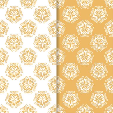 Turuncu ve beyaz seamless modeli ile çiçek arka plan. Duvar kağıtları ve tekstil tasarım