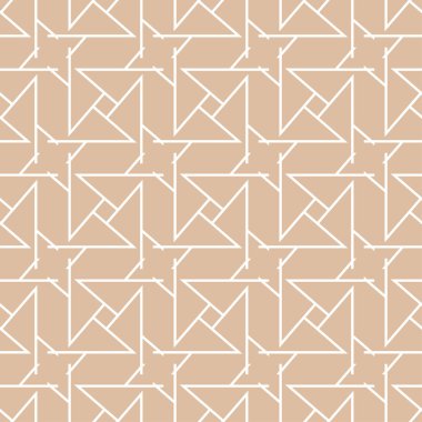 Geometrik süsleme. Bej ve beyaz seamless modeli web, Tekstil ve duvar kağıtları için