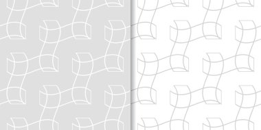 Işık gri geometrik süsler. Web, Tekstil ve duvar kağıtları için dikişsiz desen seti