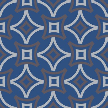 Mavi geometrik Dikişsiz desen duvar kağıtları, Tekstil ve kumaş için