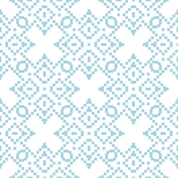 Ornamento Floral Azul Sobre Fundo Branco Padrão Sem Costura Para — Vetor de Stock