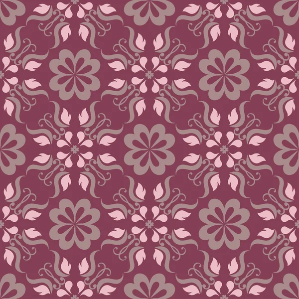 Цветочный Красный Бесшовный Фон Шаблон Обоев Текстиля Тканей — стоковый вектор