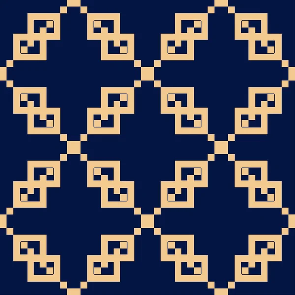 Ornamento Geométrico Azul Dourado Padrão Sem Costura Para Web Têxteis — Vetor de Stock