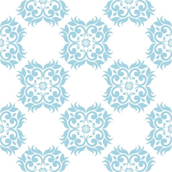 Bleu Motif Floral Sans Couture Sur Fond Blanc Design Sans — Image vectorielle