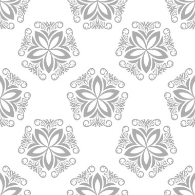 Çiçek arka plan gri seamless modeli ile. Duvar kağıtları ve tekstil tasarım