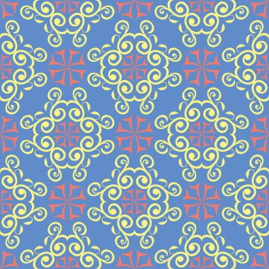 Çiçek mavi seamless modeli. Renkli çiçek arka plan duvar kağıtları, Tekstil ve kumaş için