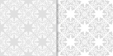 Çiçek arka ışık gri kümesi. Tekstil ve duvar kağıtları için dikişsiz desen