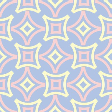 Duvar kağıtları, Tekstil ve kumaş için bej ve pembe elemanları ile geometrik mavi seamless modeli