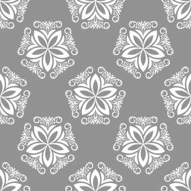 Çiçek arka plan gri seamless modeli ile. Duvar kağıtları ve tekstil tasarım