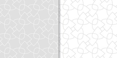 Açık gri geometrik yazdırır. Web, Tekstil ve duvar kağıtları için dikişsiz desen seti