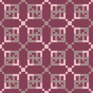 Geometrik öğelerle seamless modeli. Kumaşlar, duvar kağıtları ve Tekstil için koyu kırmızı arka plan