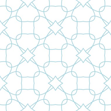 Beyaz ve mavi geometrik süsleme. Web, Tekstil ve duvar kağıtları için seamless modeli