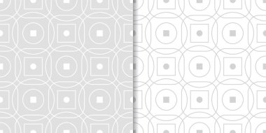 Işık gri geometrik süsler. Web, Tekstil ve duvar kağıtları için dikişsiz desen seti