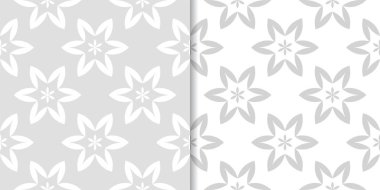 Işık gri çiçek arka planlar. Tekstil ve duvar kağıtları için dikişsiz desen seti