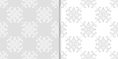 Işık gri çiçek süsler. Tekstil ve duvar kağıtları için dikişsiz desen seti