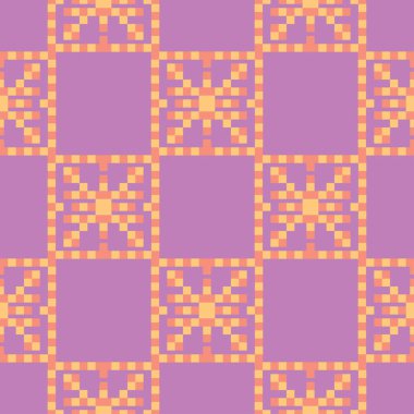 Geometrik menekşe seamless modeli. Parlak renkli arka plan duvar kağıtları, Tekstil ve kumaş için pembe ve sarı öğeler