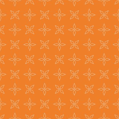 Geometrik süsleme. Turuncu ve beyaz seamless modeli web, Tekstil ve duvar kağıtları için
