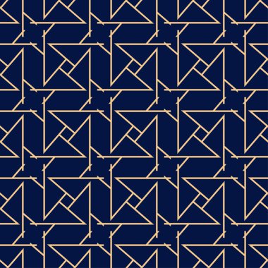 Geometrik süsleme. Altın mavi seamless modeli web, Tekstil ve duvar kağıtları için