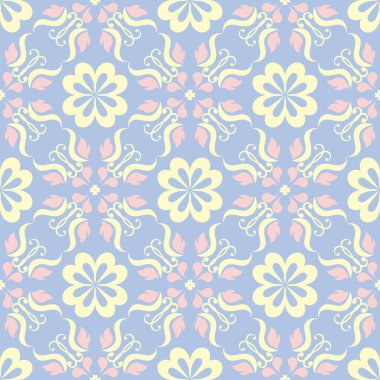 Soluk mavi sorunsuz arka plan. Çiçek desenli duvar kağıdı, Tekstil ve kumaş için