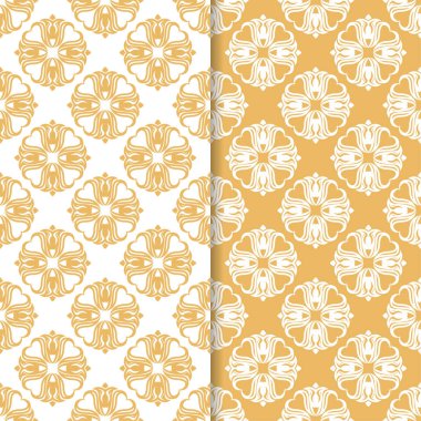 Turuncu ve beyaz seamless modeli ile çiçek arka plan. Duvar kağıtları ve tekstil tasarım