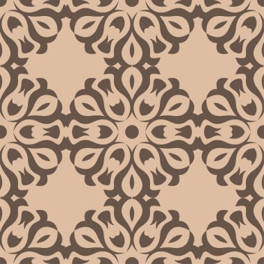 Kahverengi Bej seamless modeli ile çiçek arka plan. Duvar kağıtları ve tekstil tasarım