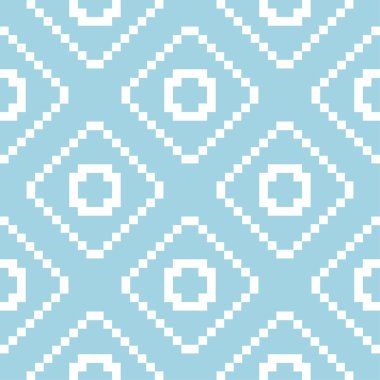 Lacivert ve beyaz geometrik süsleme. Web, Tekstil ve duvar kağıtları için seamless modeli