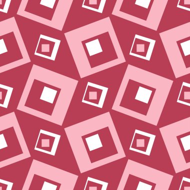 Geometrik arka plan. Kırmızı ve bej Dikişsiz desen duvar kağıtları, Tekstil ve kumaş için