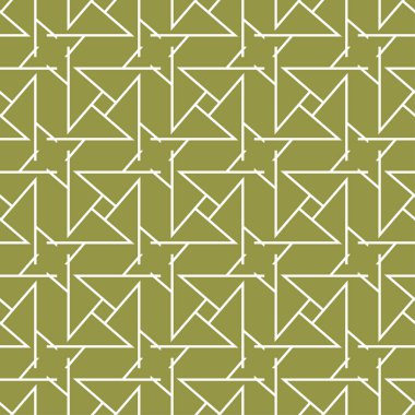 Geometrik süsleme. Zeytin yeşili ve beyaz seamless modeli web, Tekstil ve duvar kağıtları için