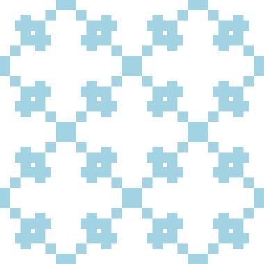 Beyaz ve mavi geometrik süsleme. Web, Tekstil ve duvar kağıtları için seamless modeli