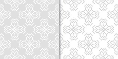 Işık gri çiçek arka planlar. Tekstil ve duvar kağıtları için dikişsiz desen seti