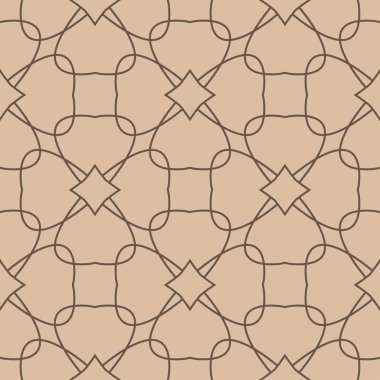 Bej ve kahverengi geometrik süsleme. Web, Tekstil ve duvar kağıtları için seamless modeli