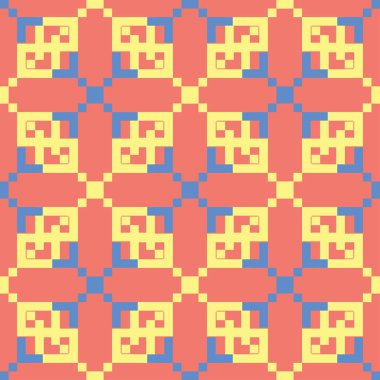 Geometrik renkli kesintisiz arka plan. Parlak turuncu arka plan duvar kağıtları, Tekstil ve kumaş için öğelerinde