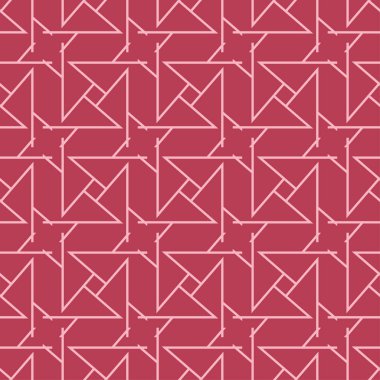 Geometrik süsleme. Kırmızı ve soluk pembe seamless modeli web, Tekstil ve duvar kağıtları için