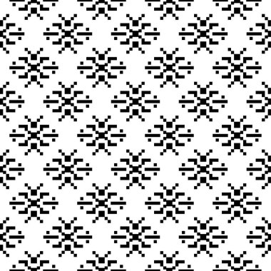 Beyaz arka planda siyah geometrik süsleme. Web, Tekstil ve duvar kağıtları için seamless modeli