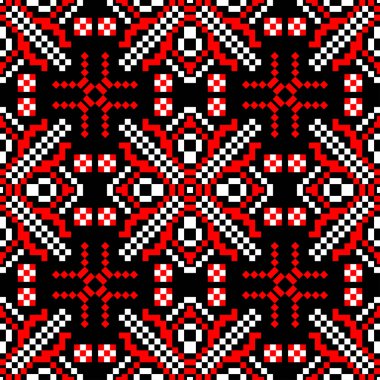 Siyah kırmızı ve beyaz çiçek öğeleri. Sorunsuz arka plan duvar kağıtları için