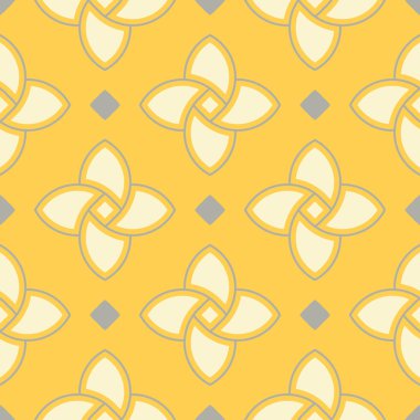 Sarı geometrik arka plan. Parlak Dikişsiz desen duvar kağıtları, Tekstil ve kumaş için