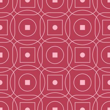 Kırmızı ve soluk pembe geometrik süsleme. Web, Tekstil ve duvar kağıtları için seamless modeli