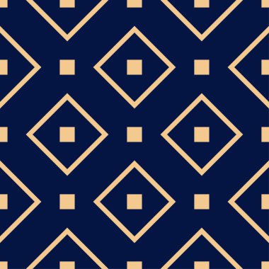Altın mavi geometrik süsleme. Web, Tekstil ve duvar kağıtları için seamless modeli