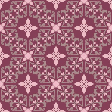 Sorunsuz arka plan. Çiçek mor kırmızı desenli duvar kağıtları, Tekstil ve kumaş için