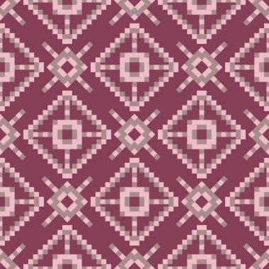 Geometrik seamless modeli. Mor kırmızı arka plan duvar kağıtları, Tekstil ve kumaş için