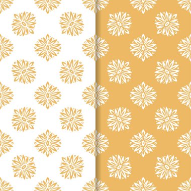 Turuncu ve beyaz seamless modeli ile çiçek arka plan. Duvar kağıtları ve tekstil tasarım