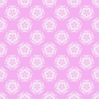 Mor pembe seamless modeli ile çiçek arka plan. Duvar kağıtları ve tekstil tasarım